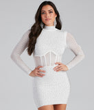Renata Formal Heat Stone Illusion Mini Dress is a gorgeous pick as your 2023 prom dress or formal gown for wedding guest, spring bridesmaid, or army ball attire!