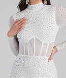 Renata Formal Heat Stone Illusion Mini Dress is a gorgeous pick as your 2023 prom dress or formal gown for wedding guest, spring bridesmaid, or army ball attire!