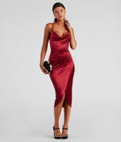 Angelina Sleeveless Wrap-Front Midi Dress is a gorgeous pick as your 2023 prom dress or formal gown for wedding guest, spring bridesmaid, or army ball attire!