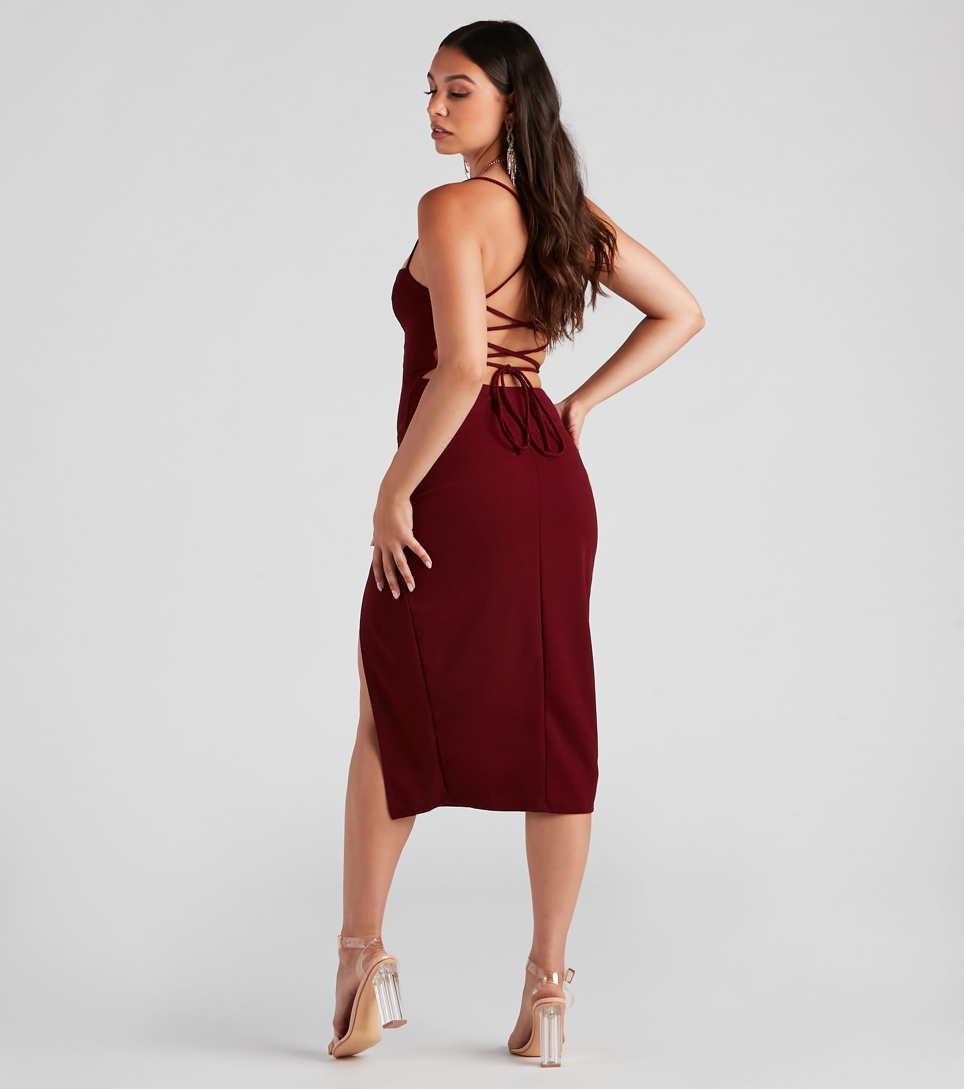 pink orange knit dress Adrianna Rose Peplum Knit Dress – Elegant & Chic M