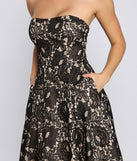 Corrine Strapless Lace Detail Formal Dress creates the perfect summer wedding guest dress or cocktail party dresss with stylish details in the latest trends for 2023!