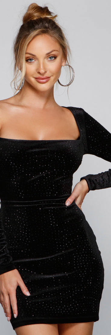 Shelby Rhinestone Velvet Bodycon Dress | Windsor Shelby Rhinestone Velvet Bodycon Dress | Windsor