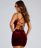 Raven Ruched Velvet Bodycon Mini Dress is a gorgeous pick as your 2023 prom dress or formal gown for wedding guest, spring bridesmaid, or army ball attire!