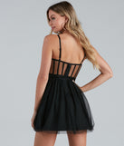 The Brandy Mesh Corset Tulle Party Dress is a gorgeous pick as your 2023 prom dress or formal gown for wedding guest, spring bridesmaid, or army ball attire!