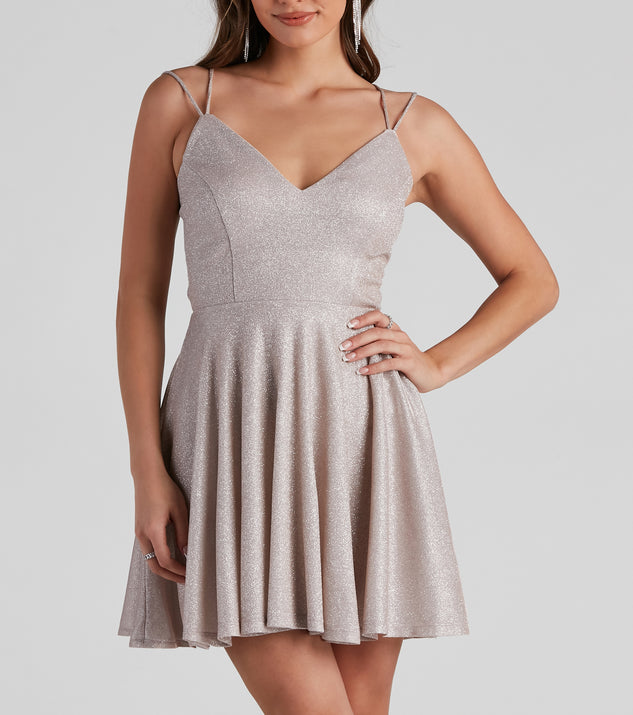 Rashida Lattice Back Glitter Dress & Windsor