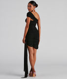 Mylah Formal One-Shoulder Cascade Short Dress creates the perfect spring wedding guest dress or cocktail attire with stylish details in the latest trends for 2023!