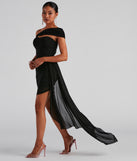 Mylah Formal One-Shoulder Cascade Short Dress creates the perfect spring wedding guest dress or cocktail attire with stylish details in the latest trends for 2023!