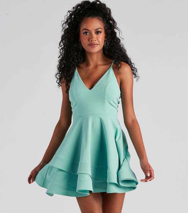 isabella lace up back skater dress Isabella Lace-Up Back Skater Dress