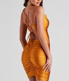 Dani Sleek Strappy Back Mini  Yellow Prom Dress is a gorgeous pick as your 2023 prom dress or formal gown for wedding guest, spring bridesmaid, or army ball attire!