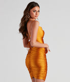 Dani Sleek Strappy Back Mini  Yellow Prom Dress is a gorgeous pick as your 2023 prom dress or formal gown for wedding guest, spring bridesmaid, or army ball attire!