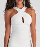 The Gracelyn Crepe Cross Midi Dress is a gorgeous pick as your 2023 prom dress or formal gown for wedding guest, spring bridesmaid, or army ball attire!