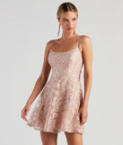 Lucia Metallic Lace Party Dress is a gorgeous pick as your 2023 prom dress or formal gown for wedding guest, spring bridesmaid, or army ball attire!