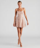 Lucia Metallic Lace Party Dress is a gorgeous pick as your 2023 prom dress or formal gown for wedding guest, spring bridesmaid, or army ball attire!