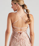 Lucia Metallic Lace Party Dress is a gorgeous pick as your 2023 prom dress or formal gown for wedding guest, spring bridesmaid, or army ball attire!