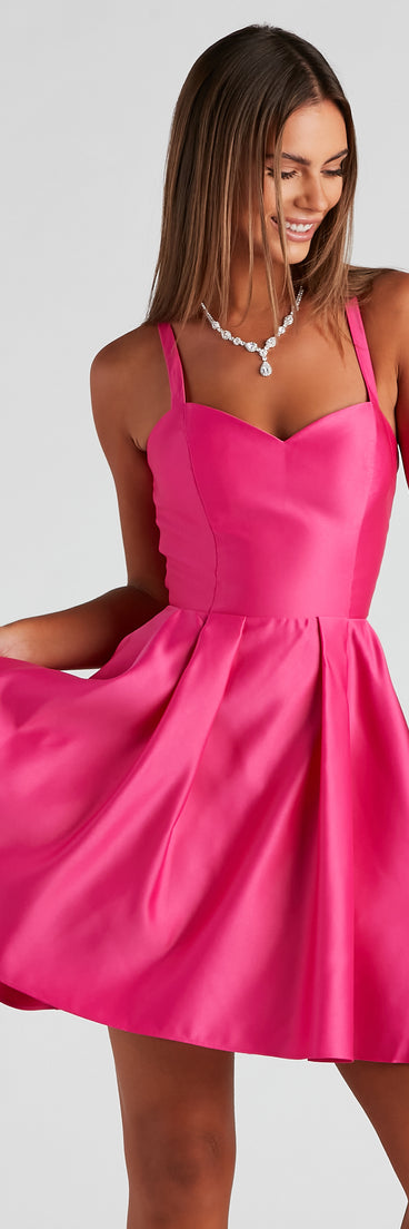 Shayna Lace-Up Skater Party Dress is a gorgeous pick as your 2023 prom dress or formal gown for wedding guest, spring bridesmaid, or army ball attire!