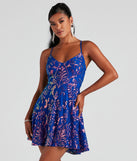 Leia Sleeveless Sequin Party  Blue Prom Dress is a gorgeous pick as your 2023 prom dress or formal gown for wedding guest, spring bridesmaid, or army ball attire!