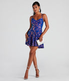 Leia Sleeveless Sequin Party  Blue Prom Dress is a gorgeous pick as your 2023 prom dress or formal gown for wedding guest, spring bridesmaid, or army ball attire!