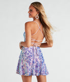 Kendra Lace-Up Sequin Party Dress is a gorgeous pick as your 2023 prom dress or formal gown for wedding guest, spring bridesmaid, or army ball attire!