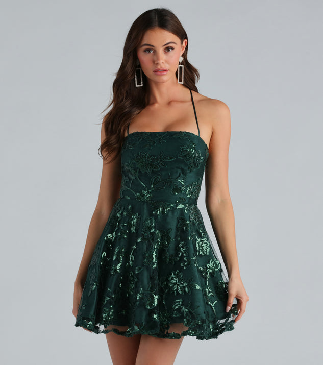 Joanna Sequin Lace Party Dress