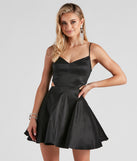 Mildred Taffeta Skater Party Dress is a gorgeous pick as your 2023 prom dress or formal gown for wedding guest, spring bridesmaid, or army ball attire!
