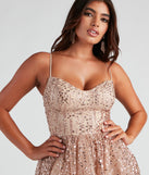 The Bridget Glitter A-Line Party Dress is a gorgeous pick as your 2023 prom dress or formal gown for wedding guest, spring bridesmaid, or army ball attire!