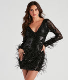 Desirae Sequin Feather Short Dress is a gorgeous pick as your 2024 prom dress or formal gown for wedding guests, spring bridesmaids, or army ball attire!