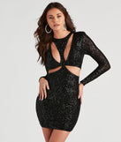 Klarissa Sequin Cutout Party  Black Prom Dress is a gorgeous pick as your 2023 prom dress or formal gown for wedding guest, spring bridesmaid, or army ball attire!