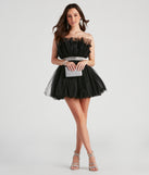 Belle Tulle Rhinestone Short  Black Prom Dress is a gorgeous pick as your 2023 prom dress or formal gown for wedding guest, spring bridesmaid, or army ball attire!