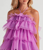 The Janice Tulle Halter Short Dress is a gorgeous pick as your 2023 prom dress or formal gown for wedding guest, spring bridesmaid, or army ball attire!