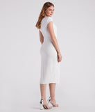 Elise Formal Short Sleeve Midi  White Prom Dress is a gorgeous pick as your 2023 prom dress or formal gown for wedding guest, spring bridesmaid, or army ball attire!