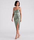 Liv Formal Metallic Midi Dress is a gorgeous pick as your 2024 prom dress or formal gown for wedding guests, spring bridesmaids, or army ball attire!