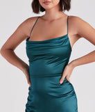 Leanna Satin Strappy Mini  Green Prom Dress is a gorgeous pick as your 2023 prom dress or formal gown for wedding guest, spring bridesmaid, or army ball attire!