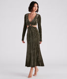 Kori Formal Velvet Cutout Midi Dress creates the perfect spring wedding guest dress or cocktail attire with stylish details in the latest trends for 2023!