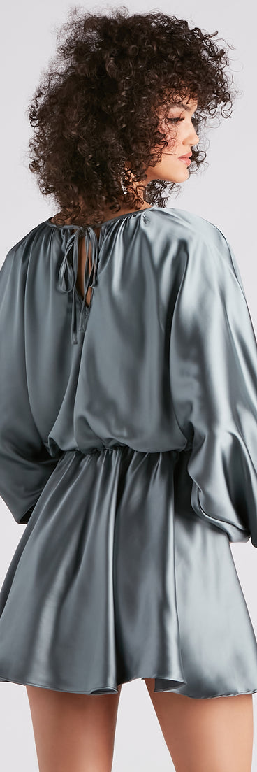 Nancy Formal Satin Short Dress creates the perfect summer wedding guest dress or cocktail party dresss with stylish details in the latest trends for 2023!