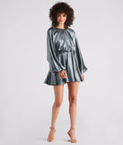 Nancy Formal Satin Short Dress creates the perfect summer wedding guest dress or cocktail party dresss with stylish details in the latest trends for 2023!