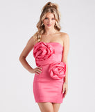 Sophia Formal Rose Applique Mini Dress