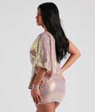 Kimberly Sequin One Shoulder  Gold Prom Dress is a gorgeous pick as your 2023 prom dress or formal gown for wedding guest, spring bridesmaid, or army ball attire!