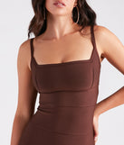Annika Formal Mid-Length Bandage Dress is a gorgeous pick as your 2024 prom dress or formal gown for wedding guests, spring bridesmaids, or army ball attire!