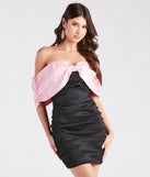 Arya Taffeta Bow Strapless Mini Dress is a gorgeous pick as your 2024 prom dress or formal gown for wedding guests, spring bridesmaids, or army ball attire!
