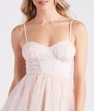 Nina Tulle Glitter Polka Dot Party Dress is a gorgeous pick as your 2024 prom dress or formal gown for wedding guests, spring bridesmaids, or army ball attire!