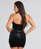 Mina Rhinestone Strapless Velvet Mini Dress is a gorgeous pick as your summer formal dress for wedding guests, bridesmaids, or military birthday ball attire!