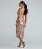 Meilani Formal Sequin Scroll Slit Midi Dress is the perfect prom dress pick with on-trend details to make the 2024 dance your most memorable event yet!