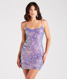 Kay Sequin Striped Bodycon Mini Dress is the perfect prom dress pick with on-trend details to make the 2024 dance your most memorable event yet!