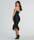 The Avamarie Formal Bandage Tulle Midi Dress as your wedding guest dress with a stylish neckline and/or sleeves and elevated details on the back and front will make you the best dressed at any event!
