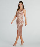 Amanda Wrap Satin Dress