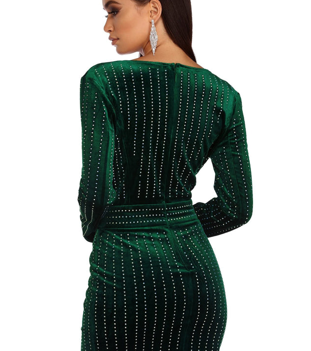 Cassie velvet wrap dress shop