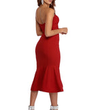 The Allison Crepe Ruffle Midi Dress is a gorgeous pick as your 2023 prom dress or formal gown for wedding guest, spring bridesmaid, or army ball attire!
