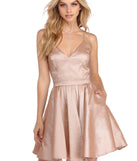 The Cheyenne Taffeta Skater Dress is a gorgeous pick as your 2023 prom dress or formal gown for wedding guest, spring bridesmaid, or army ball attire!