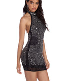 Lyla Formal Heat Stone Mini Dress helps create the best bachelorette party outfit or the bride's sultry bachelorette dress for a look that slays!