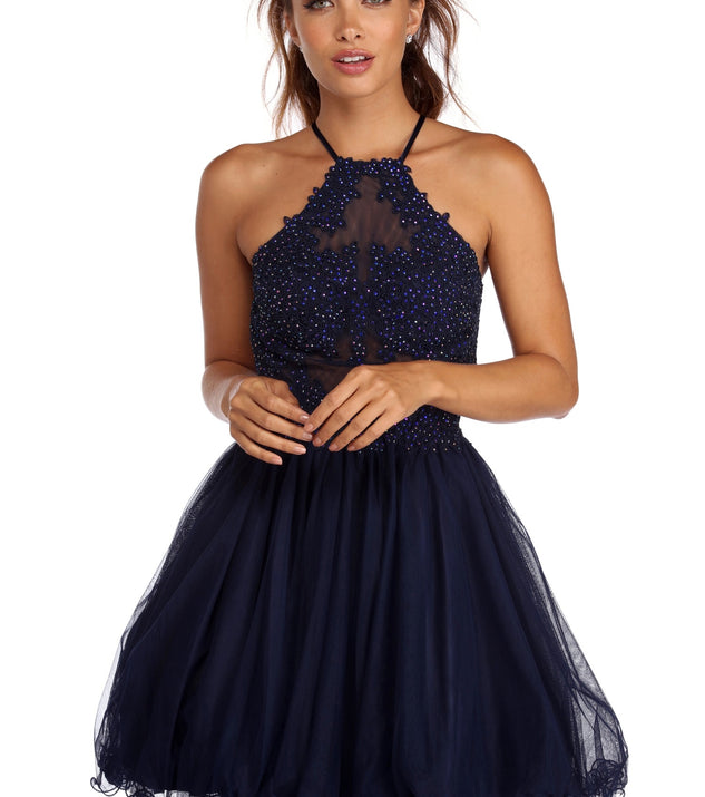 Daniella Midnight Dreams Tulle Dress is a gorgeous pick as your 2024 prom dress or formal gown for wedding guests, spring bridesmaids, or army ball attire!